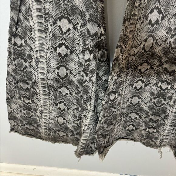 Free People Just Float On High Rise Flare Snake Skin Print Pants - Picture 4 of 7